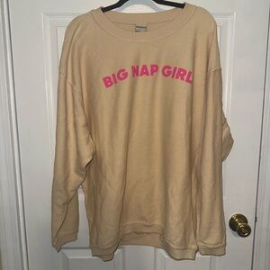 NWT Big Nap Girl Tan Sweatshirt